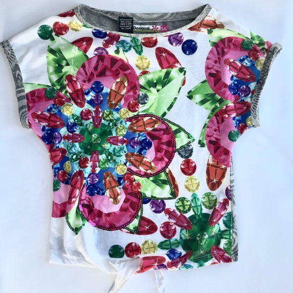 Desigual Other - Sz 5-6 Desigual T-shirt with jewel print “jewels”
